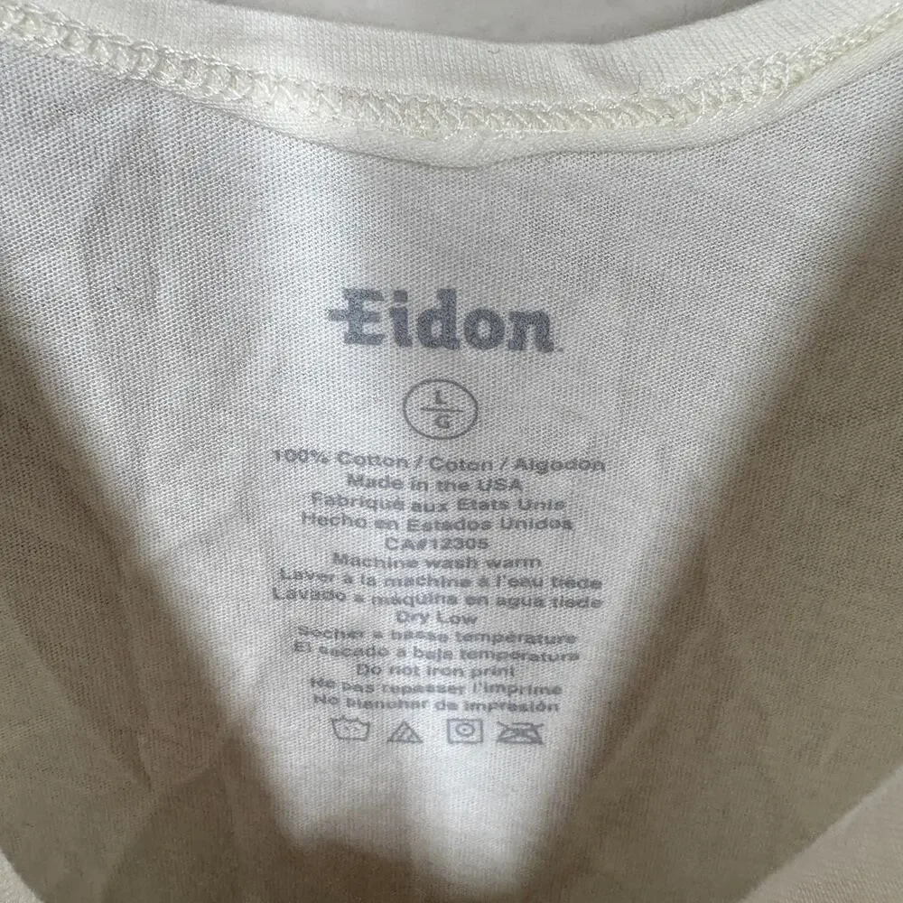 Eidon Large Diamond In The Rough Tank Top Ivory White Cotton Scoop Neck Swing - Picture 3 of 6